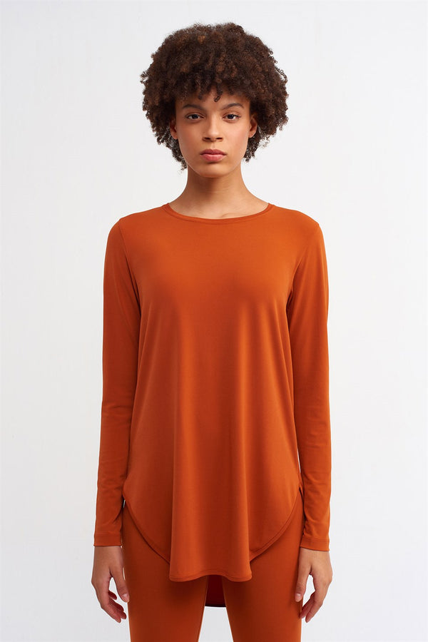 Nu Dip Hem T-Shirt Terra Cotta