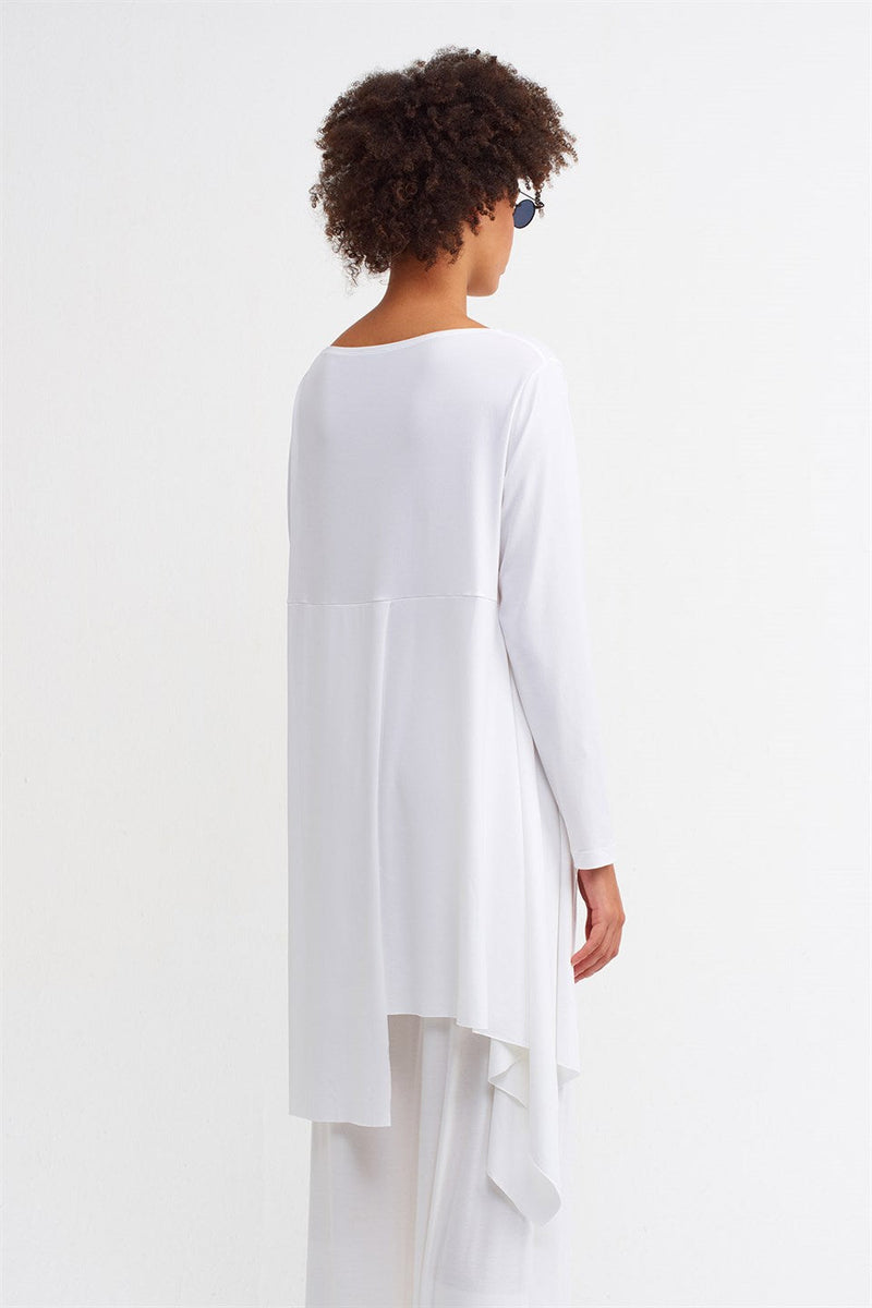 Nu Asymmetrical Hem Blouse Milk