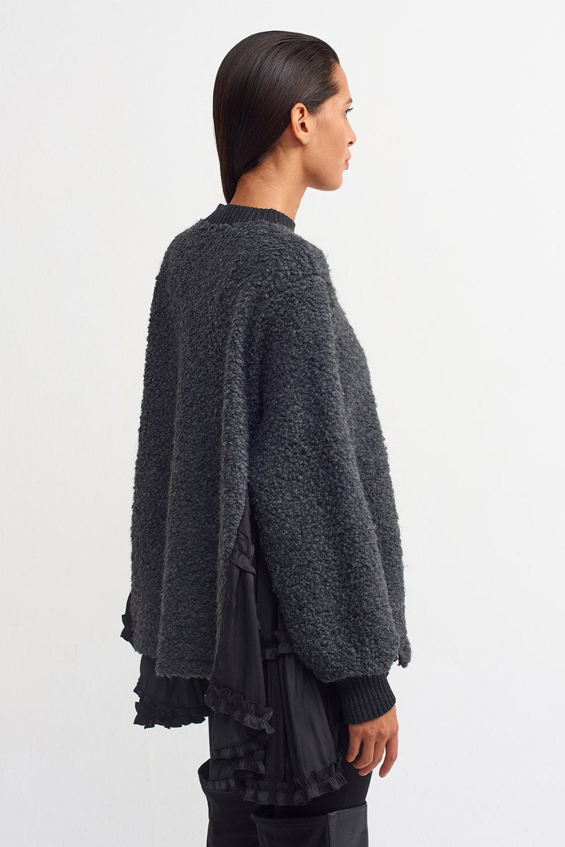 Nu Asymmetrical Hem Sweater Dark Grey