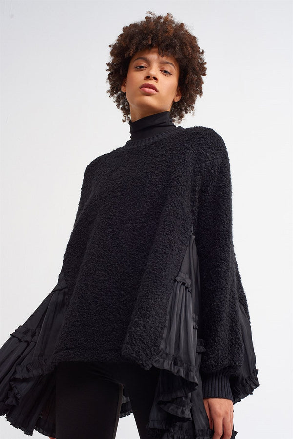 Nu Asymmetrical Hem Sweater Black