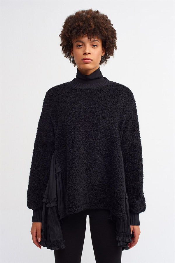 Nu Asymmetrical Hem Sweater Black