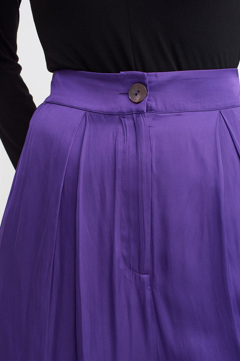 Nu  High Waist Palazzo Trouser Royal Purple