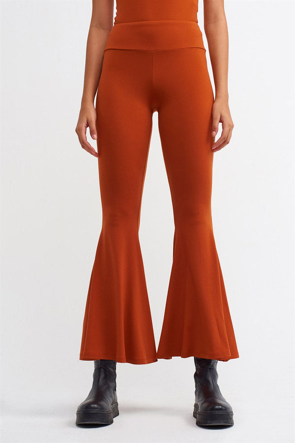 Nu Flare Hem Knit Trouser Terra Cotta