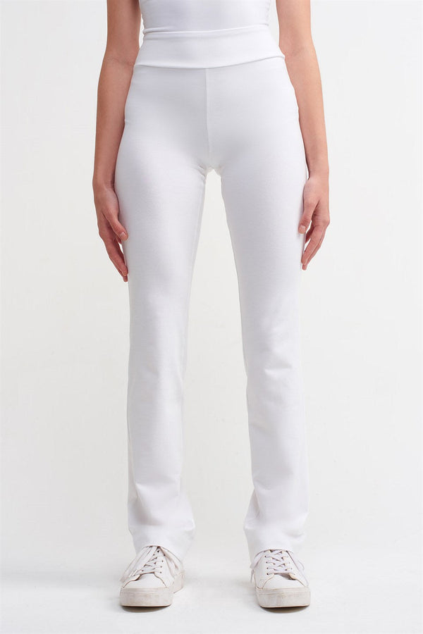 Nu Knit Normal Waist Trouser White