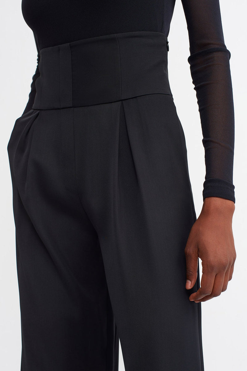 Nu  Front Pleat Detail Trouser Black