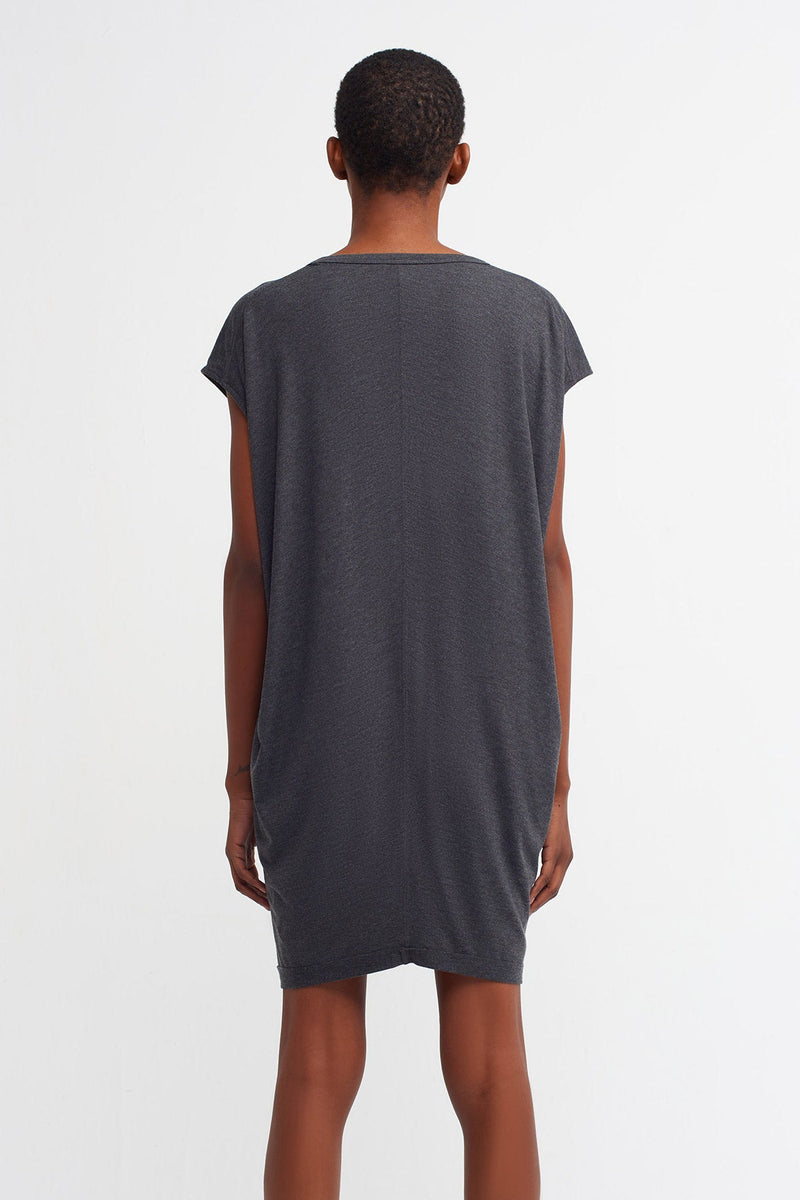 Nu  V-Neck Long Top Anthracite