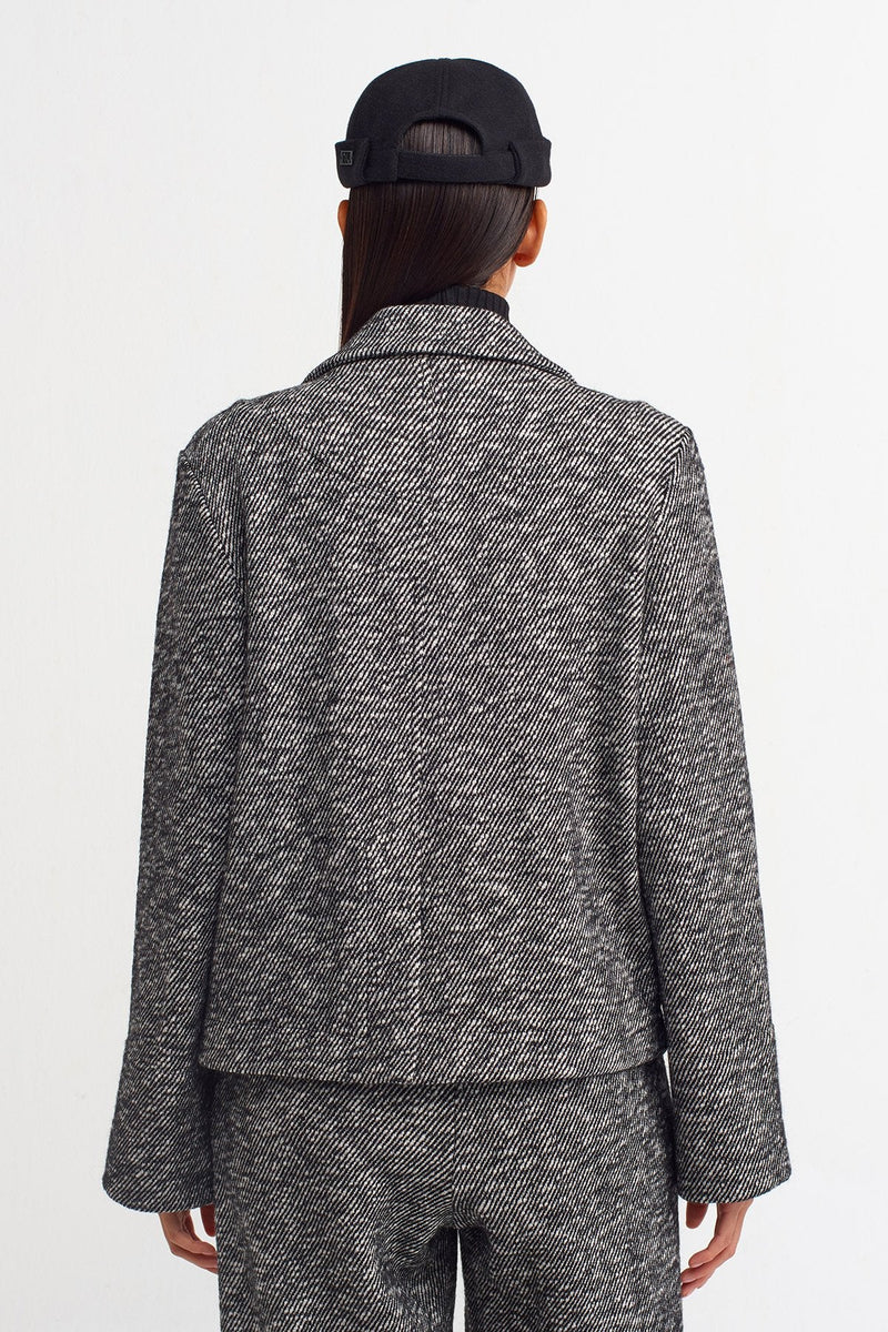 Nu Wool Single Breated Jacket Grey Melanj