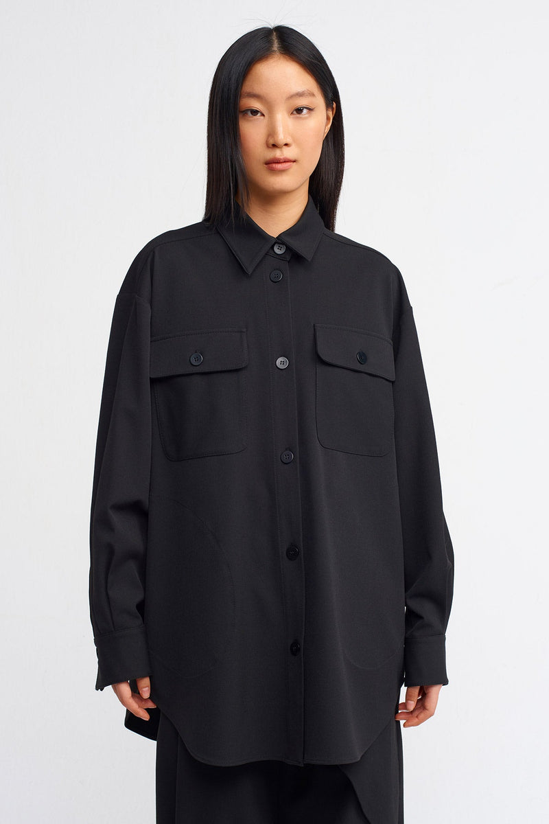 Nu Double Pocket Solid Jacket Black