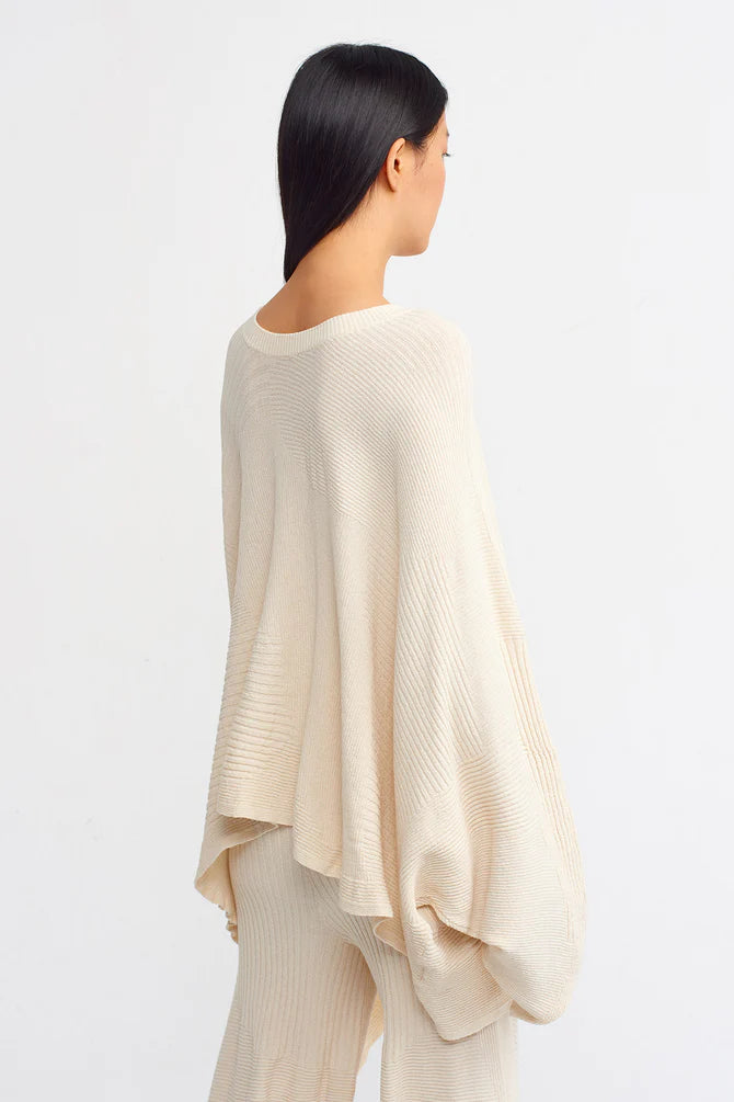 Nu Allover Ribbed Loose Knitwear Natural