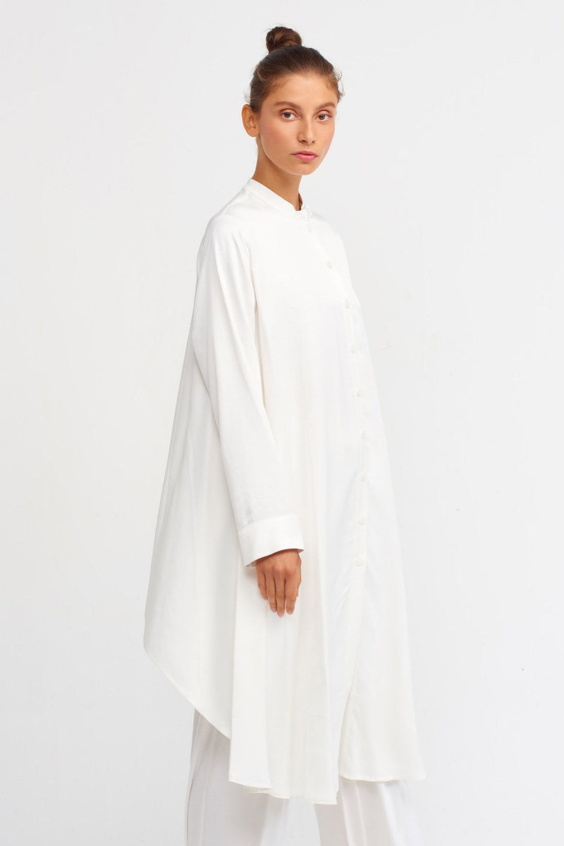 Nu Long Sleeve Midi Dress Off White