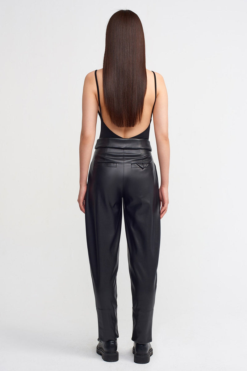 Nu Folded Waist Trousers Black