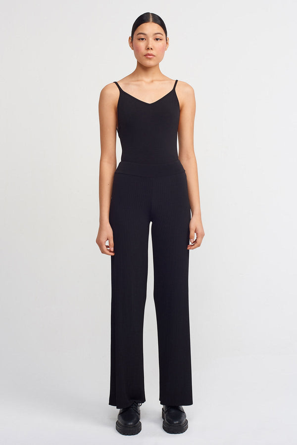 Nu Elasticated Pleated Trousers Black