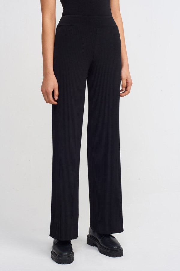 Nu Elasticated Pleated Trousers Black