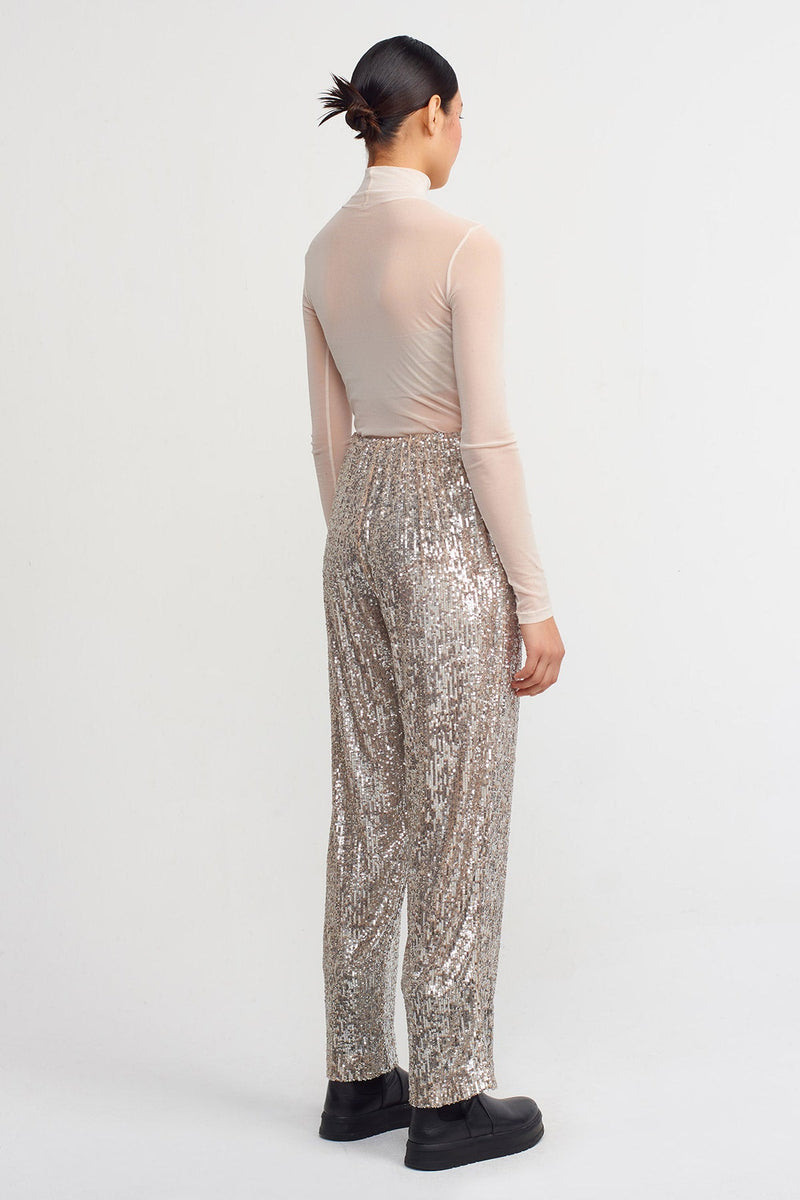 Nu Allover Sequins Trousers Platinum