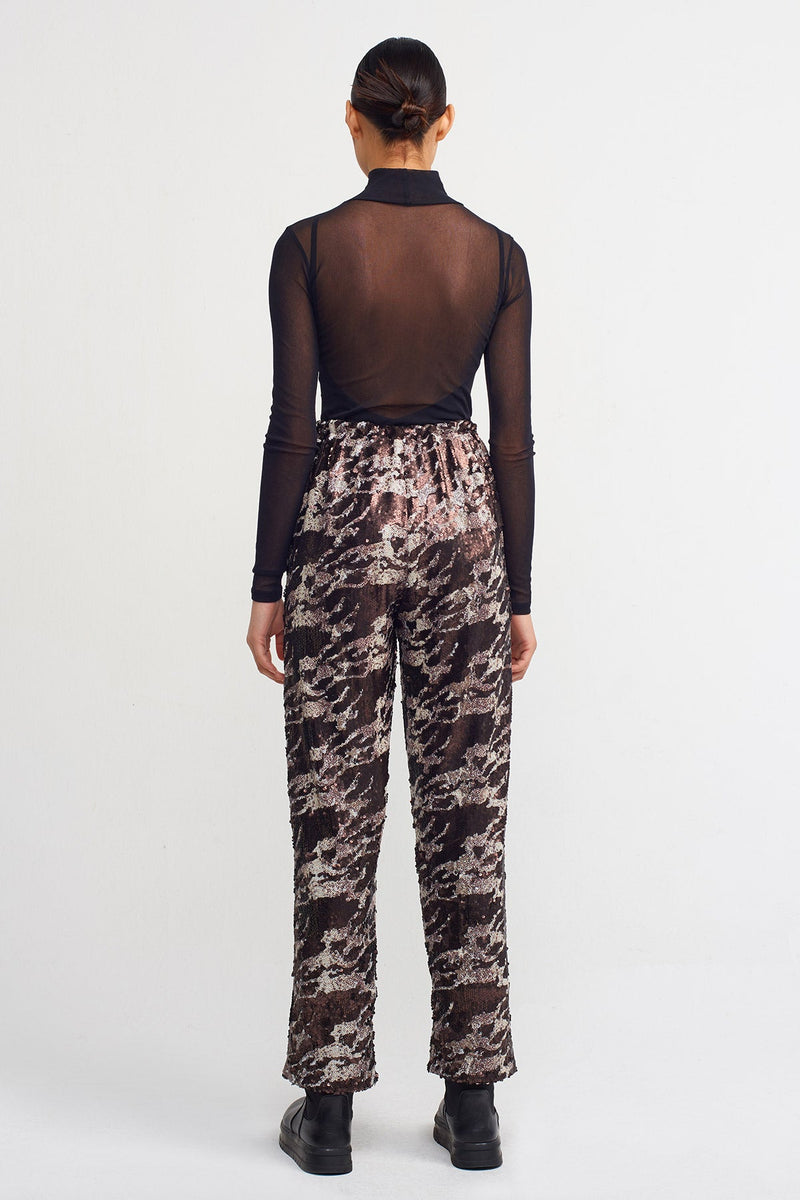 Nu Allover Sequins Trousers Brown