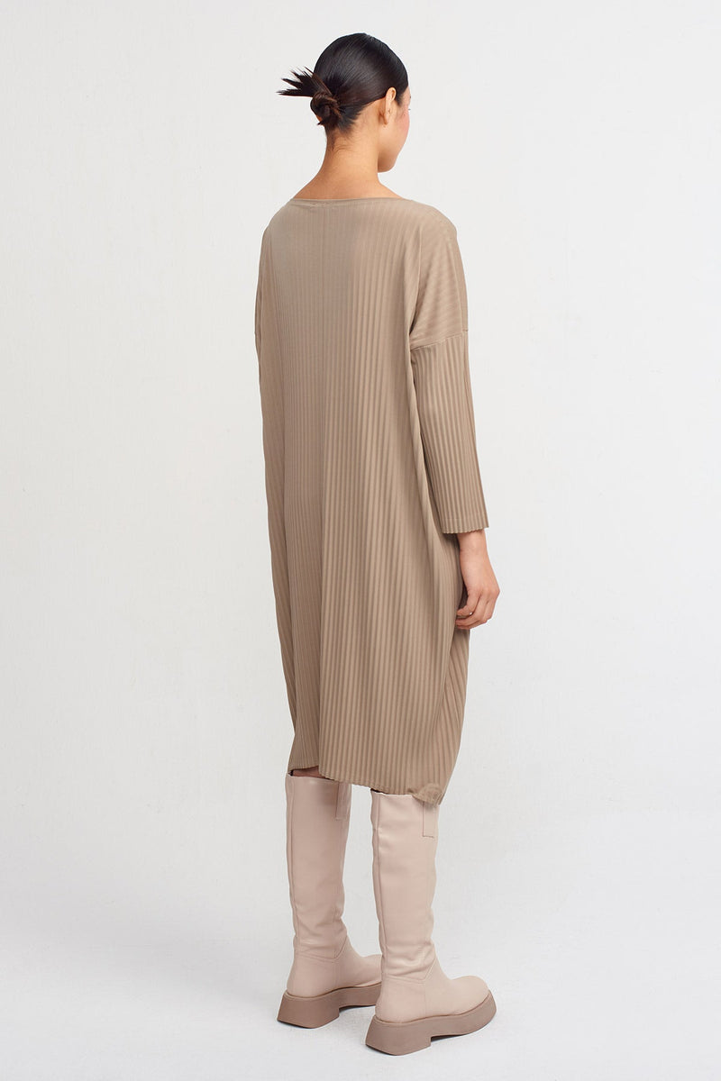 Nu Single-Toned Pleated Dress Bronze