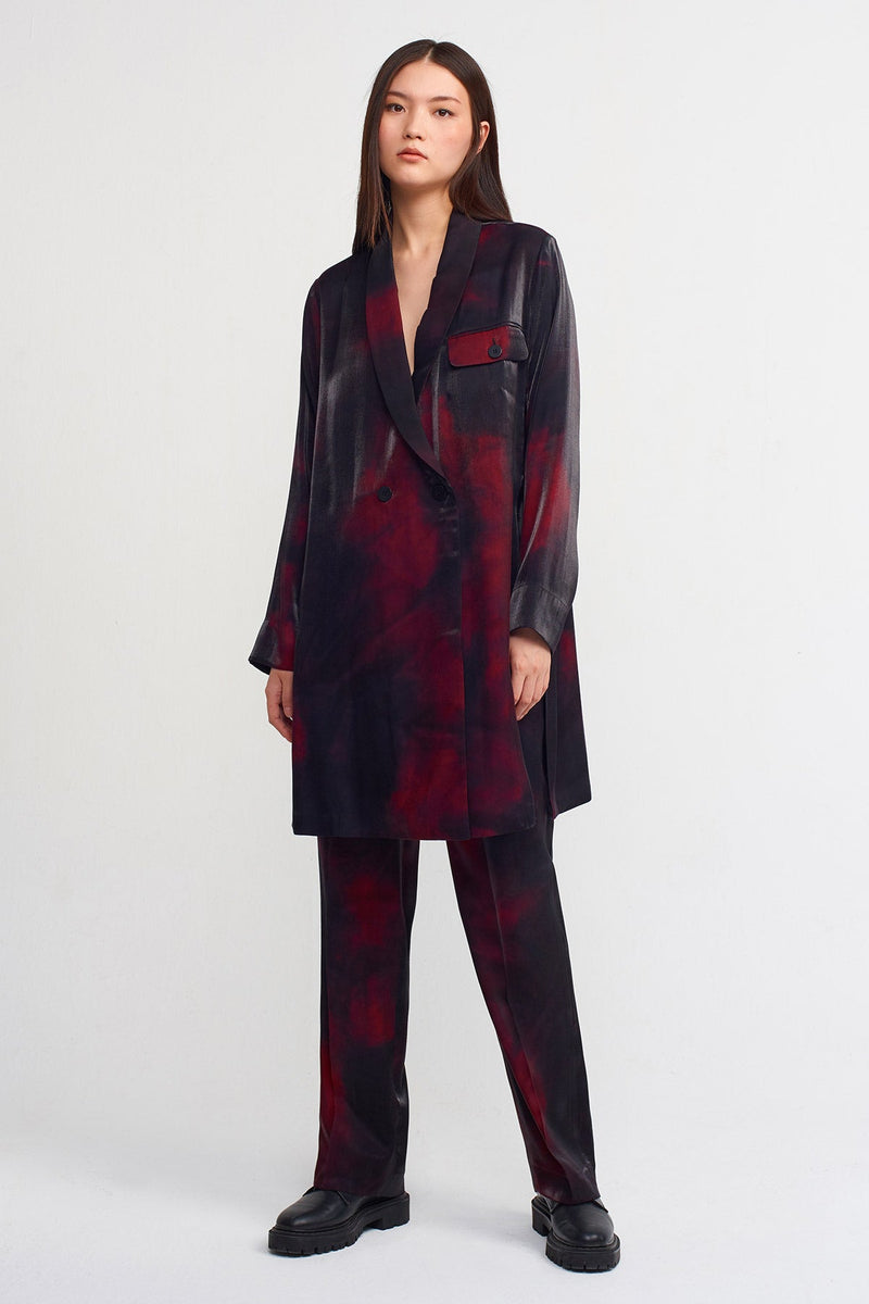 Nu Printed Oversize Jacket Red