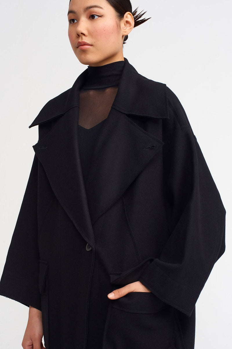 Nu Wool Midi Coat Black