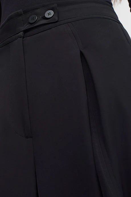 Nu Solid-Toned Asymmetrical Trousers Black