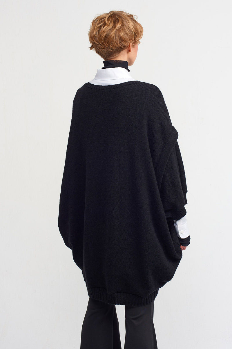 Nu Oversized Knit Sweatshirt Black