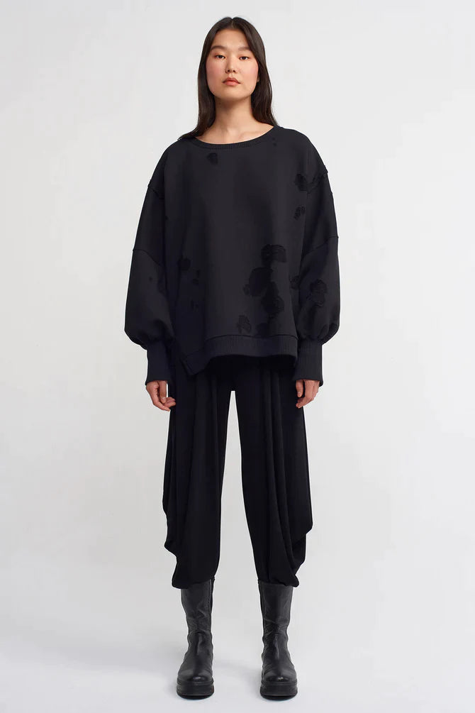 Nu Patch Patterned Sweatshirt Black