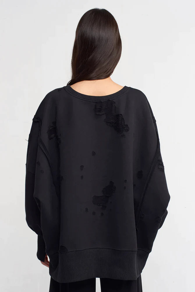 Nu Patch Patterned Sweatshirt Black