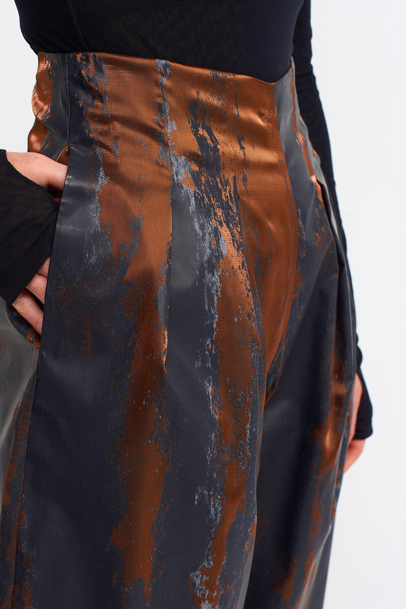 Nu Organza Printed Trousers Copper