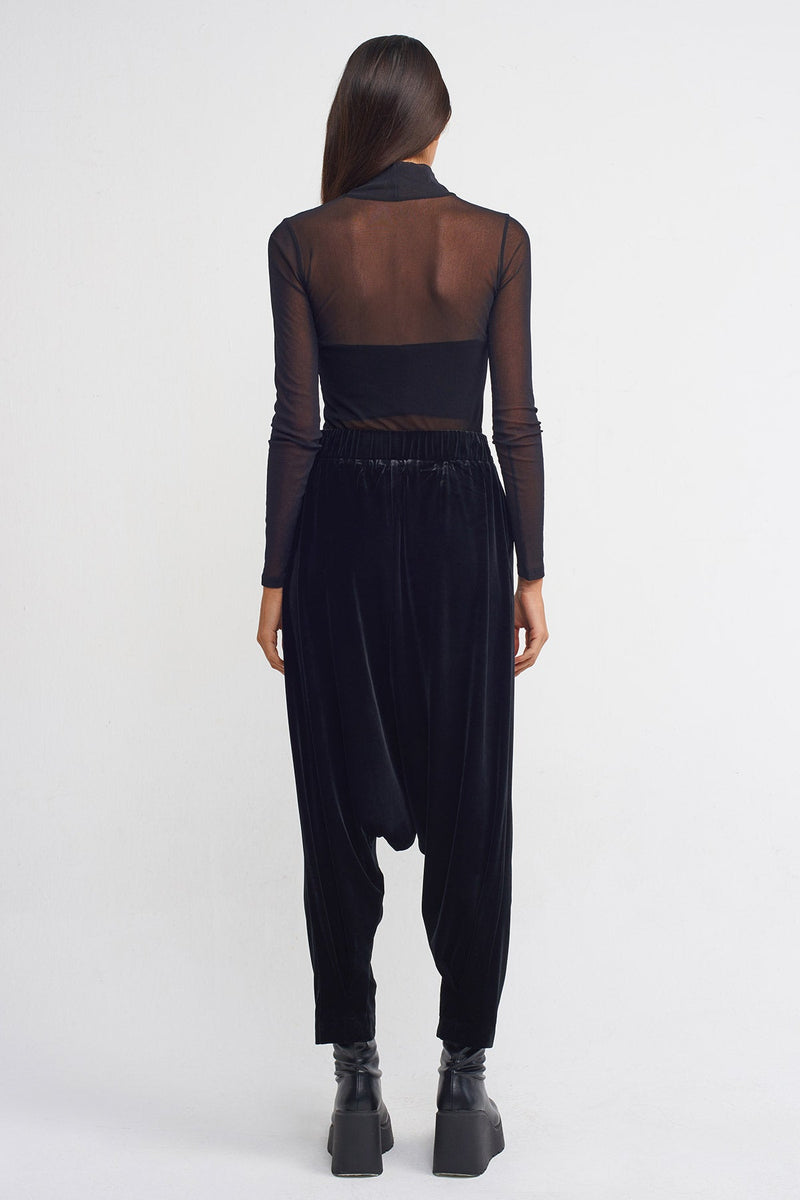 Nu Velvet Stylish Harem Pants Black