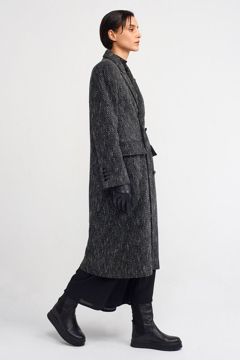 Nu Textured Chic Coat Anthracite