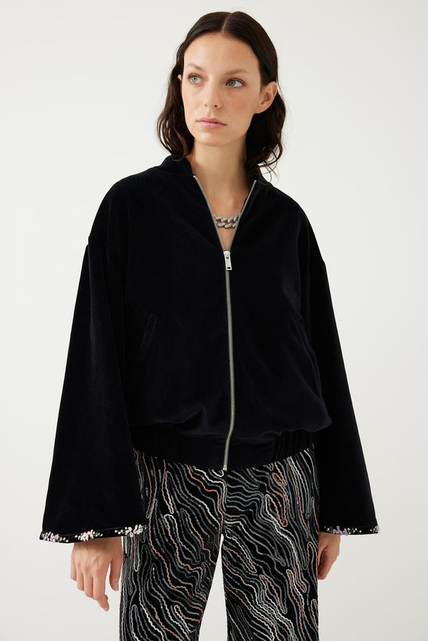 Roman Back-Embroidered Detail Jacket Black