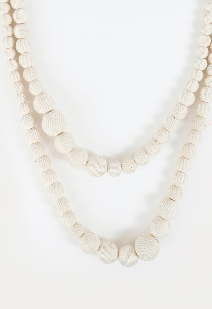 Choice Two Layer Round Pearl Necklace White