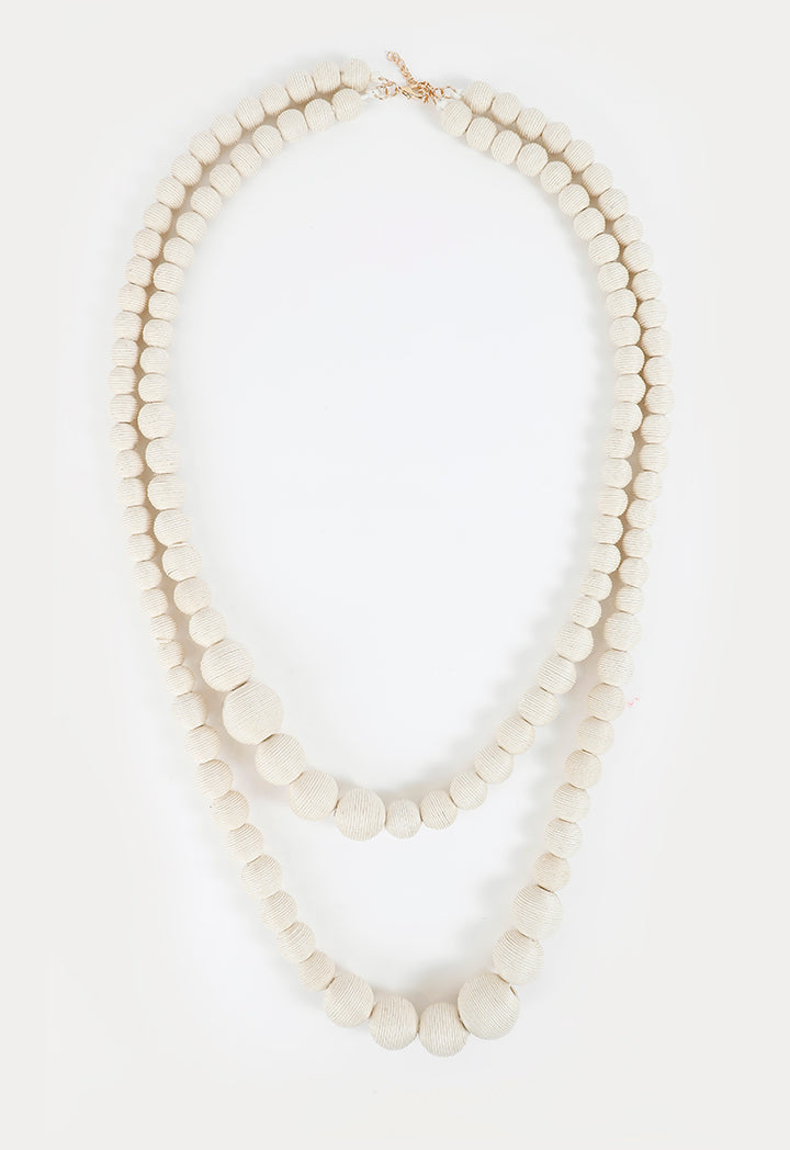 Choice Two Layer Round Pearl Necklace White