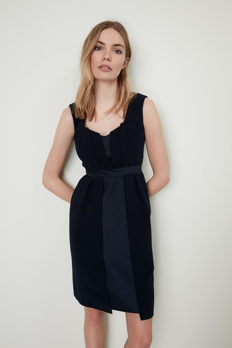 Machka Sleeveless Sheath Dress Navy Blue