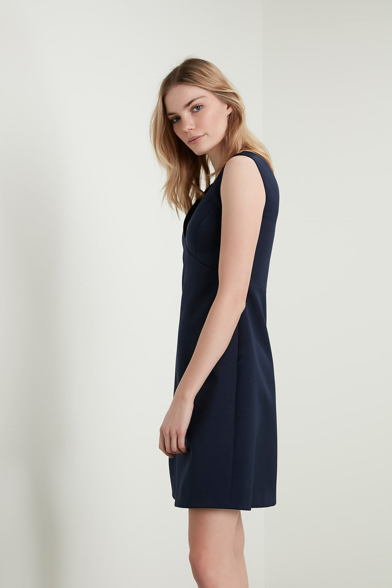 Machka Sleevelees V-Neckline Dress Navy Blue