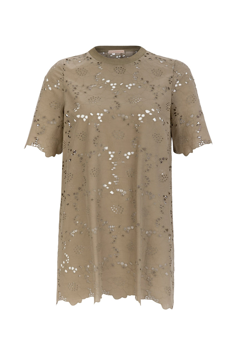 Machka Short Sleeve Full Lace Beige