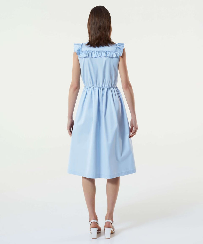 Machka Ruffle Detail Shirt Dress L.Blue