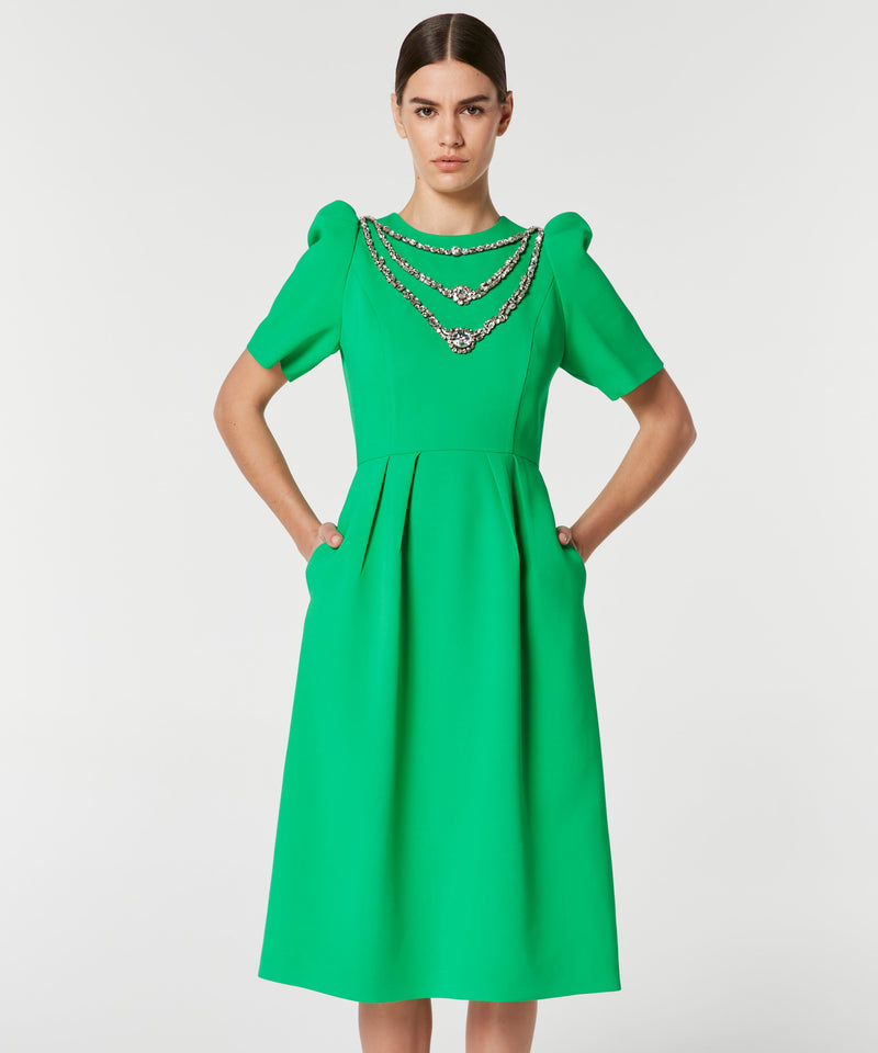 Machka Jewel Neck Midi Dress Green