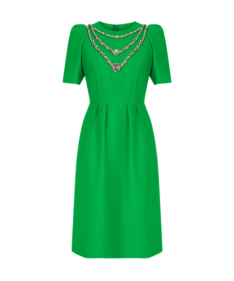 Machka Jewel Neck Midi Dress Green