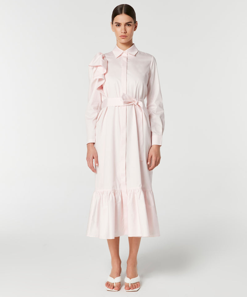 Machka Ruffle Detail Shirt Dress Powder