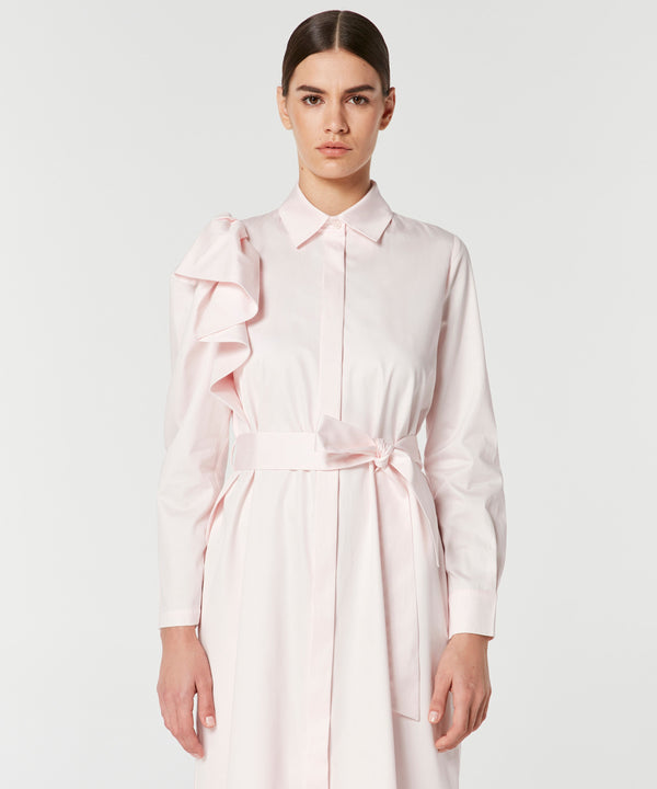 Machka Ruffle Detail Shirt Dress Powder