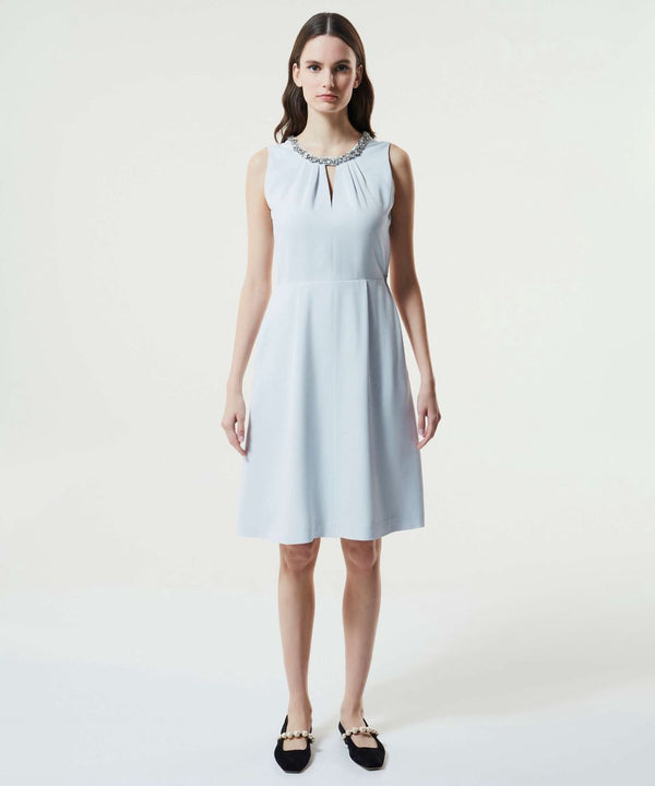 Machka Jewel Neck Dress Ice Blue