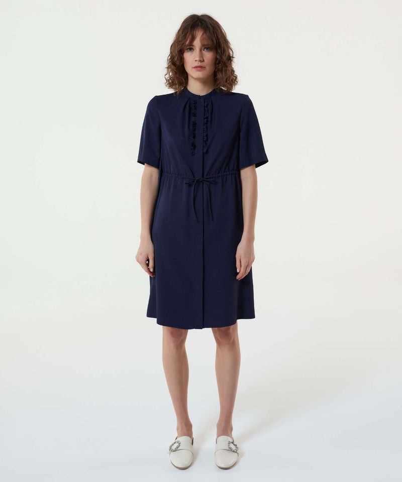 Machka Cape Detail Short Dress Navy