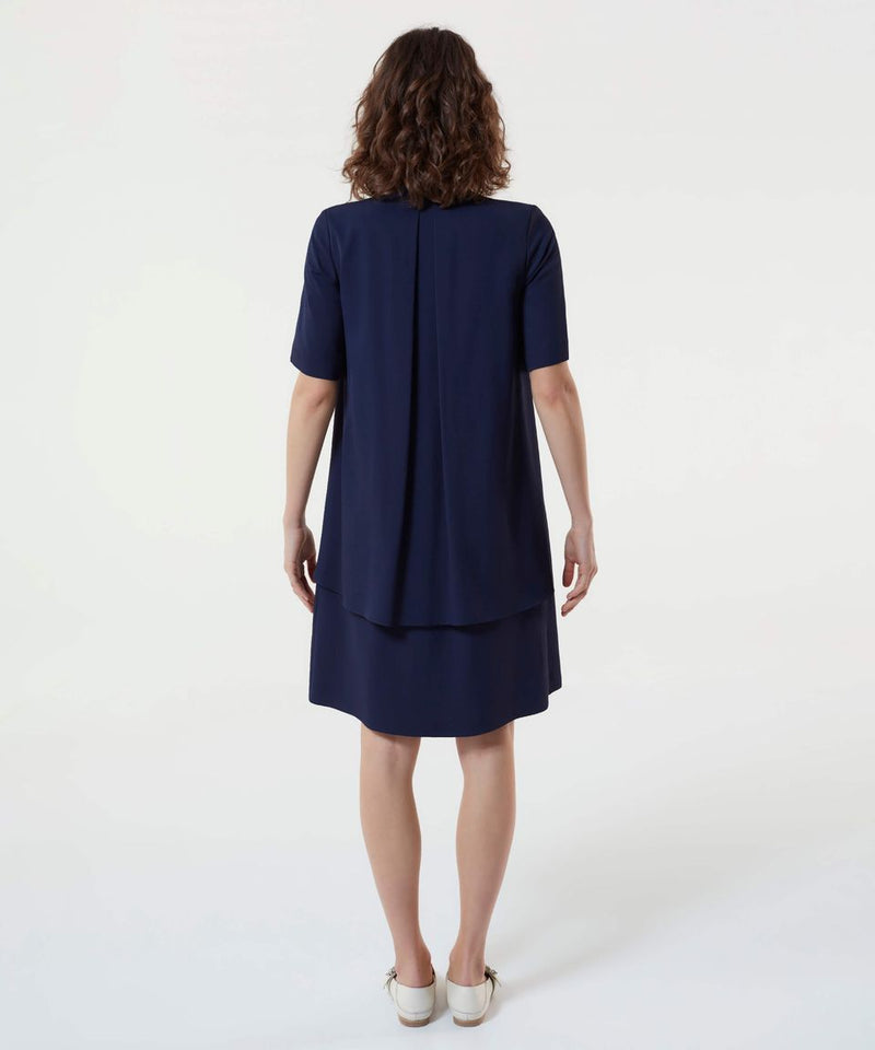 Machka Cape Detail Short Dress Navy