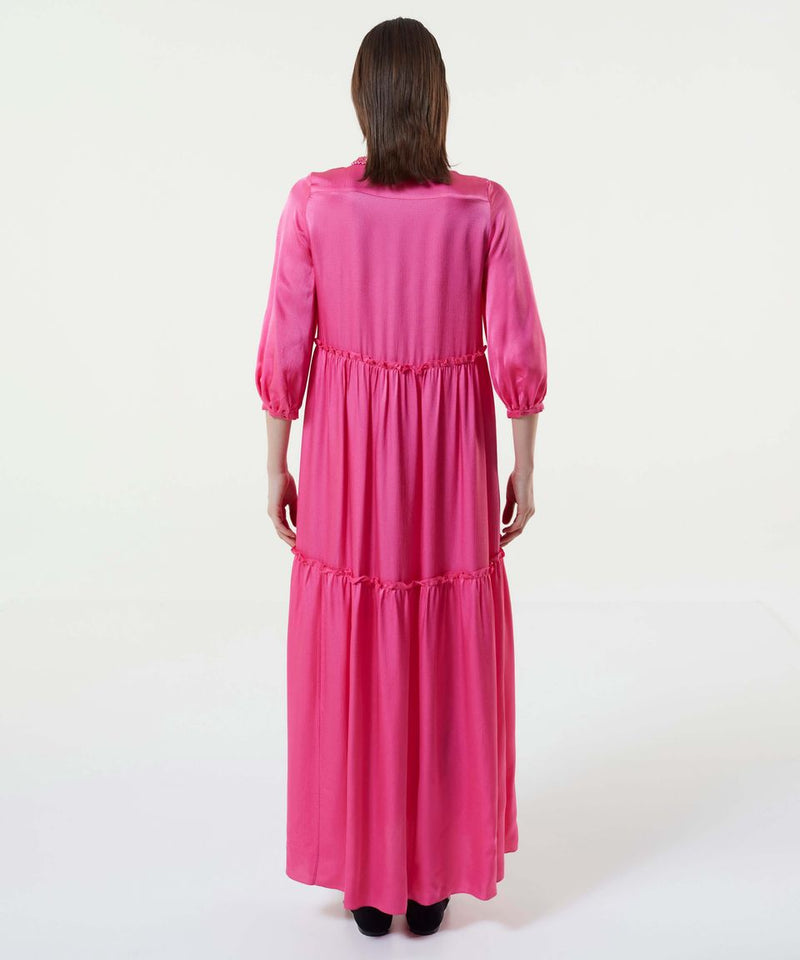 Machka Jewel Neck Maxi Dress Fuschia