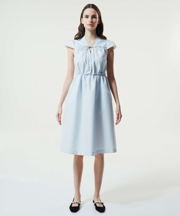 Machka Detailed Sleeve Midi Dress Ice Blue