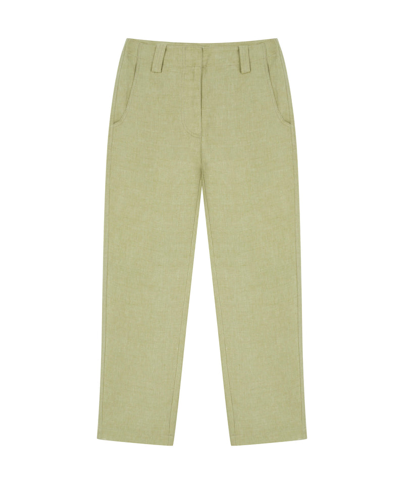 Machka High Waist Linen Trouser L.Green