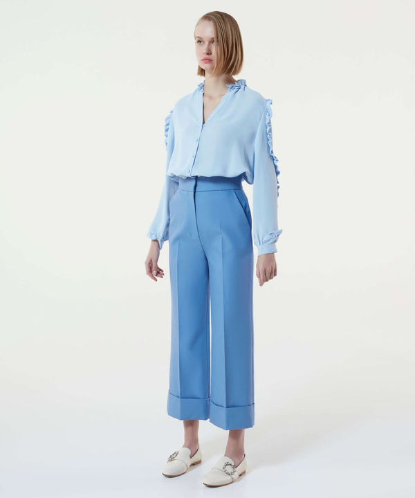 Machka Folded Hem Trouser Blue