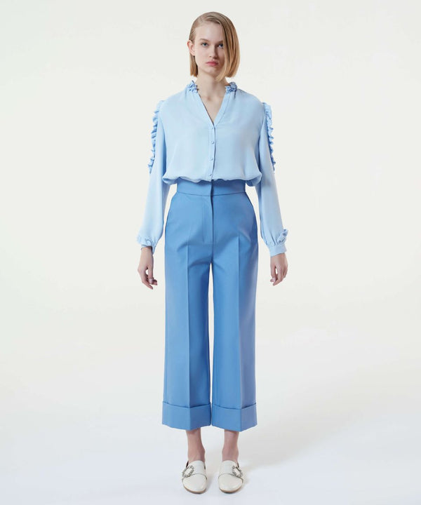 Machka Folded Hem Trouser Blue