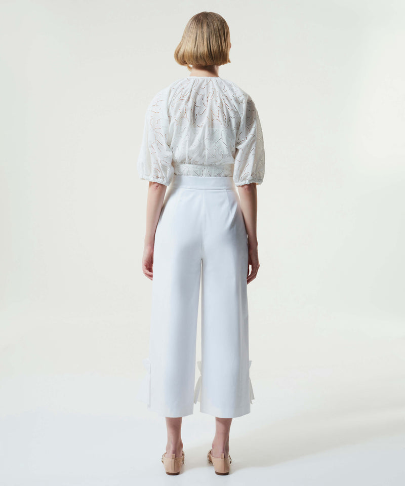 Machka Ruffle Leg Cuff Trouser White