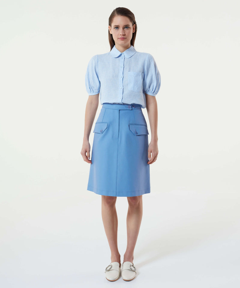 Machka Pocket Detail Short Skirt Blue